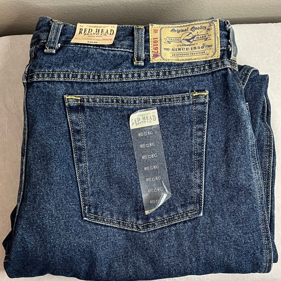RedHead Men's Dark Blue Flannel Lined Relaxed Jeans 38x34 - Picture 1 of 12